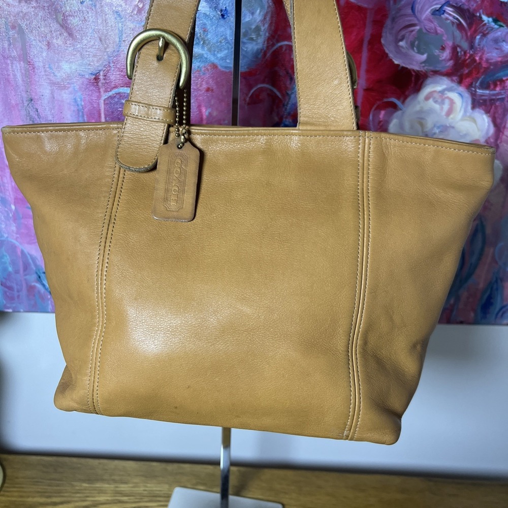 Vintage coach USA Leather Tote Bag Style 305 Camel NYC Era Creed #1372-305